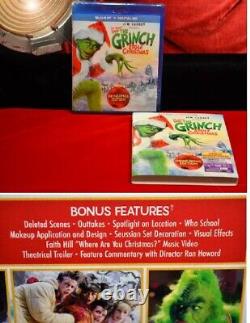 1 Left! GRINCH Jim Carrey Prop WHO FLAG & MAIL, SIGNED PP Pic, Blu DVD, UACC COA