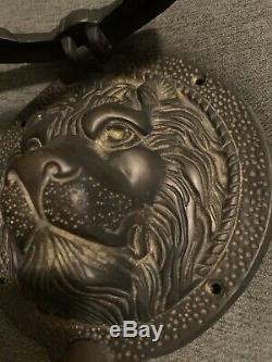 7 1/2 4lb MGM STUDIO PROPERTY 1930s Movie Prop Original Lion Brass DOOR KNOCKER