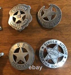 8 Obsolete 1930s Movie Prop Badges Prison Lincoln Marshal Tombstone Cochise SASS