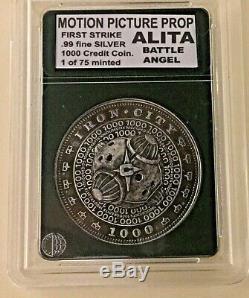 Alita Battle Angel silver coin aged for movie prop COA 1000 credit 1 of 75