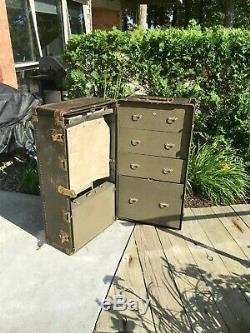 Antique Hartmann Steamer Cushion Top Movie Prop Travel Wardrobe Trunk