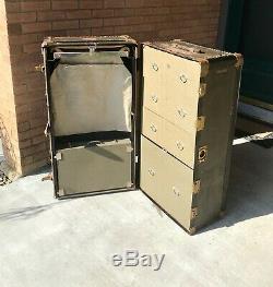 Antique Hartmann Steamer Cushion Top Movie Prop Travel Wardrobe Trunk