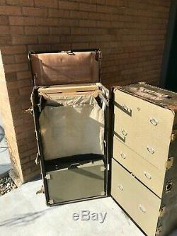 Antique Hartmann Steamer Cushion Top Movie Prop Travel Wardrobe Trunk