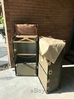 Antique Hartmann Steamer Cushion Top Movie Prop Travel Wardrobe Trunk