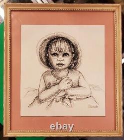 Big Eyes Movie Prop Framed Screen Used Sketch Margaret Keane Ulbrich 15x17 LOA