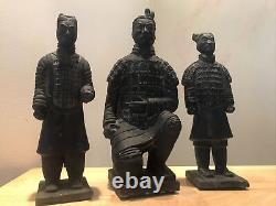 Chinese antique Qing 18thC Warriors impressive movie props Set Of 3 Black