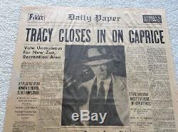 Dick Tracy Movie Prop Newspaper Tracy Closes in on Caprice 1990