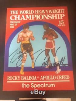 Dual Weathers & Sylvester Stallone Autographed Rocky Program Movie Used 1976 COA