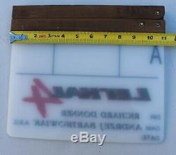 Full Size Clapperboard Lethal Weapon 4, Movie Prop, Mel Gibson, Clapper, Slate