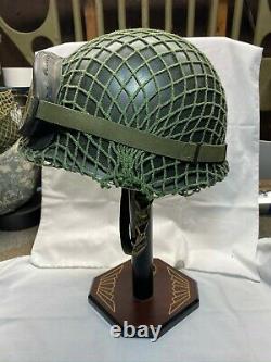 Fury Movie Prop US ARMY M1 COMBAT HELMET + Netting + LINER + M-1944 Goggles