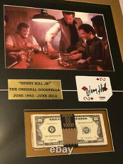 Henry Hill Hand Signed Autographed Framed Playing Card with Prop Money PSA COA