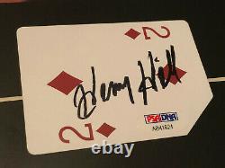 Henry Hill Hand Signed Autographed Framed Playing Card with Prop Money PSA COA