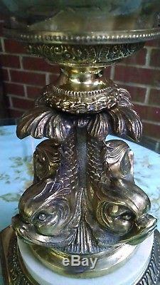 Hollywood Regency Gold Gilt Bubble Table Lamps Mid Century Movie Prop Koi Fish