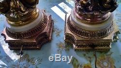 Hollywood Regency Gold Gilt Bubble Table Lamps Mid Century Movie Prop Koi Fish