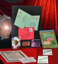 How GRINCH Stole Christmas Jim Carrey PROP MAIL, Frame, SIGNED PP, DVD, UACC COA
