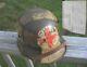 Incredible World War 1 WWI German Camo Painted Trench Helmet with WINGS MOVIE Note