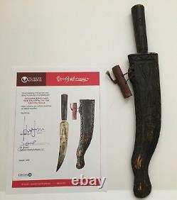 Indiana Jones Kotcs Used Prop Knife & Scabbard Signed By Harrison Ford Jsa Coa