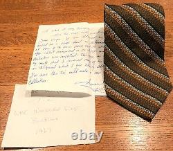 JOHN WAYNE Worn Used Necktie Owned 1967 NBC Wardrobe Prop COA LOA PROVENANCE