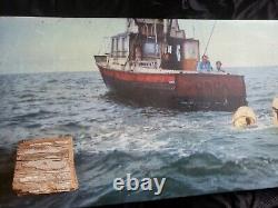 Jaws Prop Screen Used Orca 2 Wooden Hull Painted Section + Bonus Art Rare