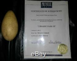 Jurassic Park III Velociraptor egg made for the movie with certificate Rare