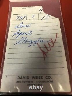 MGM Movie Prop Pair of Sport Goggles with David Weisz Auction Receipt