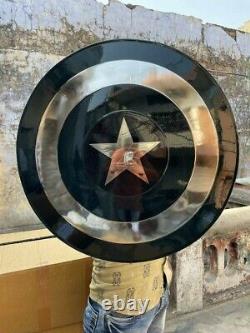 Medieval Captain America Shield X-Mas Cosplay Prop Wearable Black Steel Metal