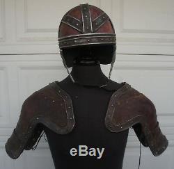 Medieval Roman Leather Pauldron Armor Helmet LARP SCA DRACULA UNTOLD Movie Prop