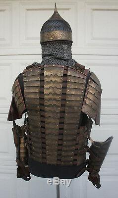 Medieval Turkish Leather Chest Armor Helmet LARP SCA DRACULA UNTOLD Movie Prop T