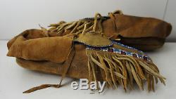 Native American Leather Comanche Shoes Moccasins indian LONE RANGER Movie Prop