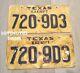No Country for Old Men Screen Used Texas License Plates Movie Prop Javier Bardem