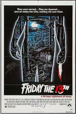 ORIGINAL Friday the 13th (1980) One Sheet Movie Film Poster SIGNED Horror Prop