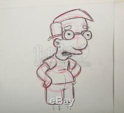 Original Hand drawn Simpsons Studio Artwork 7 sheets Milhouse