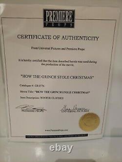 Original Movie Prop How The Grinch Stole Winter Clothes Christmas COA Worn Used