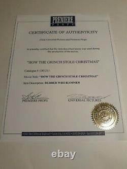 Original Movie Prop How The Grinch Stole Xmas Rubber Who Hammer GR-3211 & COA