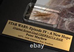 PETER MAYHEW Signed Autograph, Prop CHEWBACCA Hair, STAR WARS IV, Frame, COA DVD