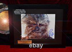 PETER MAYHEW Signed Autograph, Prop CHEWBACCA Hair, STAR WARS IV, Frame, COA DVD
