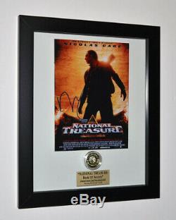 Rare NIC CAGE Signed NATIONAL TREASURE Prop COIN Disney, Frame Blu DVD COA UACC
