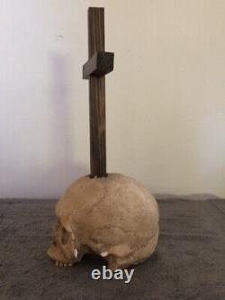 Rick Baker Cinovation Studios skull prop with cross horror halloween rare COA