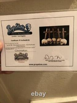 Rick Baker Cinovation Studios skull prop with cross horror halloween rare COA