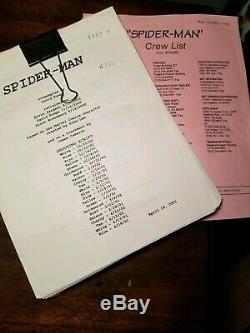 SPIDERMAN MOVIE SCRIPT ORIGINAL Tobey Maguire Peter Parker Marvel MCU Prop Rare