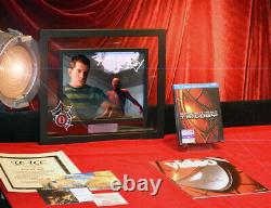 SPIDER-MAN Prop CLOTH Costume & WEB, Signed TOBEY MAGUIRE, DVD, Frame, COA UACC