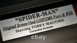 SPIDER-MAN Prop CLOTH Costume & WEB, Signed TOBEY MAGUIRE, DVD, Frame, COA UACC