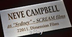 Scream 4 PROP Sydney BOOK, Signed WES CRAVEN & NEVE CAMPBELL, Frame COA UACC DVD