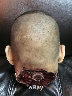 Screen Used Movie Prop Head Silicone and hand punched hair DETAILED GORE