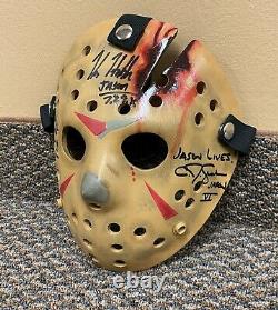 Signed 3x Friday the 13th 4 Jason Voorhees Neca Hockey Mask Prop statue sideshow