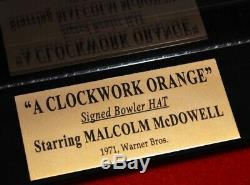 Signed MALCOLM McDOWELL CLOCKWORK ORANGE Autograph HAT, DVD, Radtke COA, UACC
