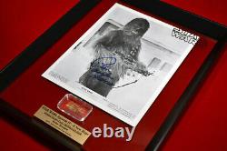 Signed PETER MAYHEW Autograph Frame, Prop CHEWBACCA Hair, STAR WARS Blu DVD, COA