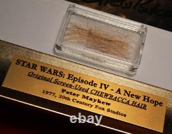 Signed PETER MAYHEW Autograph Frame, Prop CHEWBACCA Hair, STAR WARS Blu DVD, COA