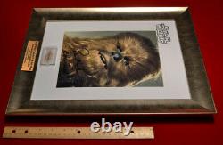 Signed PETER MAYHEW Autograph Frame, Prop CHEWBACCA Hair, STAR WARS Blu DVD, COA