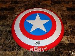 Stan Lee Signed Deluxe Marvel Full Size Prop Metal Shield Captain America + COA